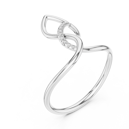 Unique Style Twisted Loop Round Lab Diamond Anniversary Ring - View 4