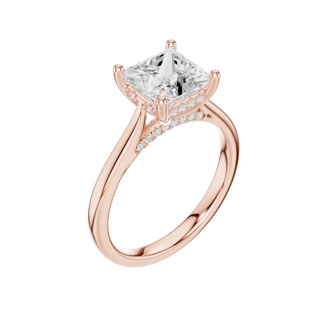 Classic Princess Cut Lab Diamond Solitaire Ring - View 5