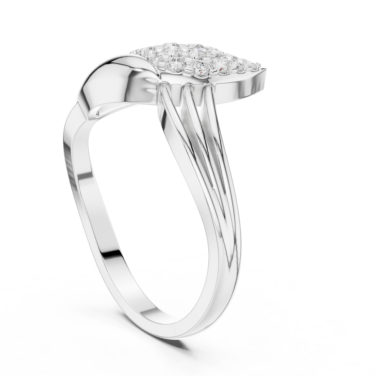 moissanite diamond leaf split shank statement ring - view 12