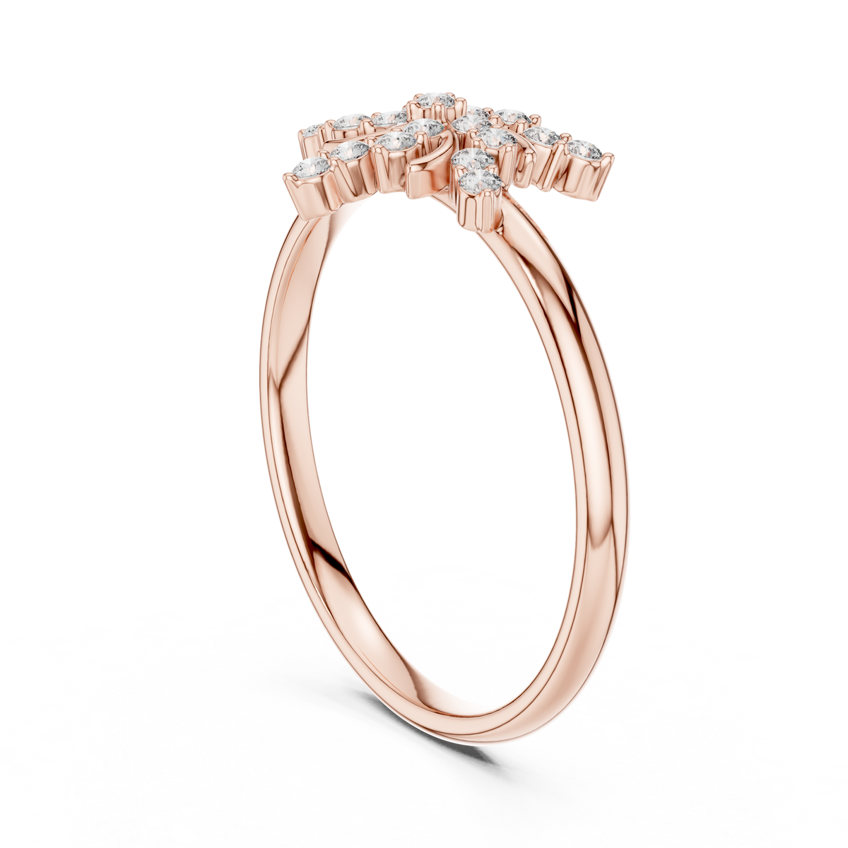 Floral Cluster Round Cut Lab Diamond Statement Ring - View 6