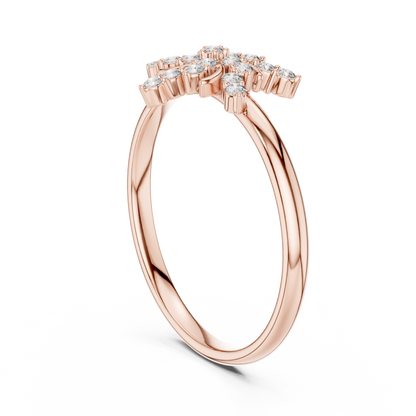 Floral Cluster Round Cut Lab Diamond Statement Ring - View 6