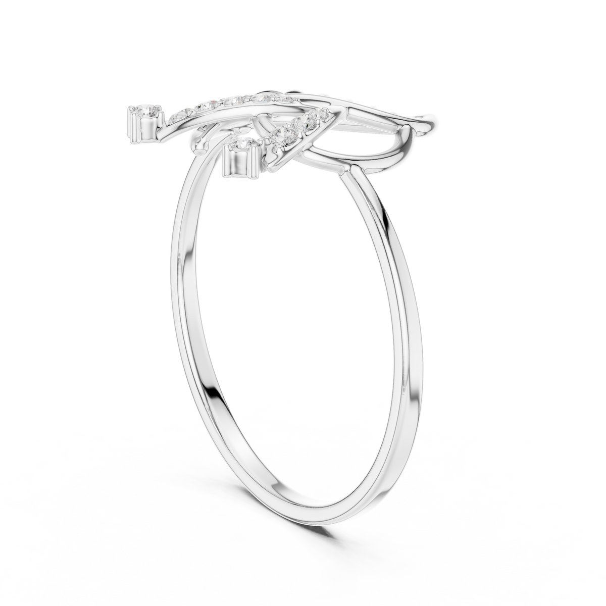 nature-inspired moissanite diamond statement delicate ring - view 7
