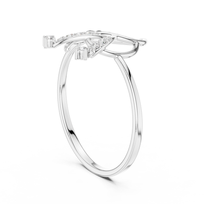 Nature-Inspired Moissanite Diamond Statement Delicate Ring - View 7