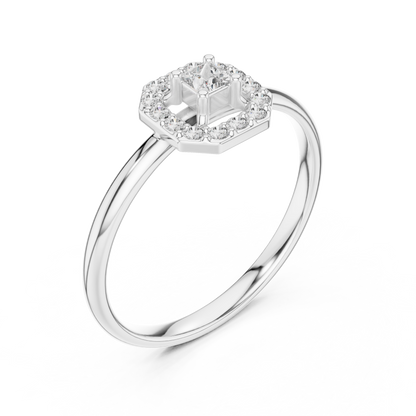 Princess Cut Octagonal Halo Lab Diamond Ring - View 4