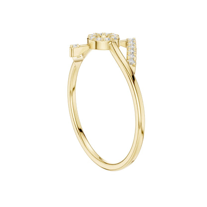 Open Circle Pave Moissanite Diamond Delicate Ring - View 10
