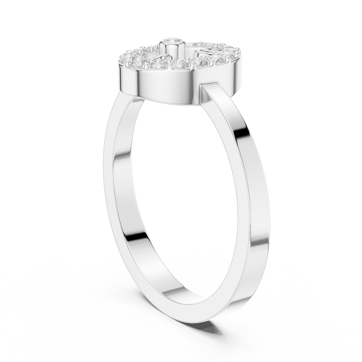 open oval shape halo round lab diamond statement ring - view 4