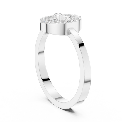 Open Oval Shape Halo Round Lab Diamond Statement Ring - View 4