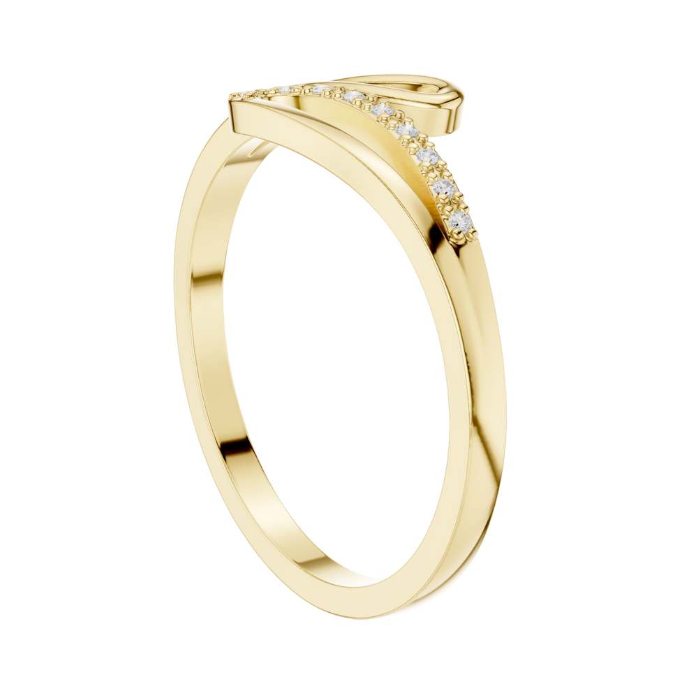 Open Swirl Round Lab Diamond Pave Ring - View 10