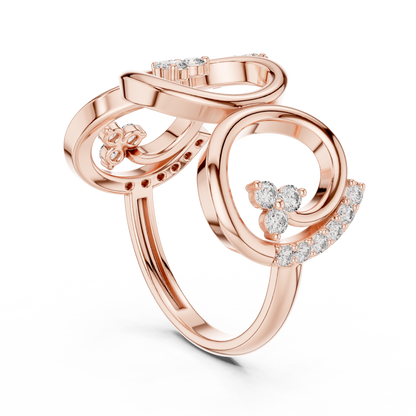 Open Circle Pavé Round Lab Diamond Geometric Statement Ring - View 11