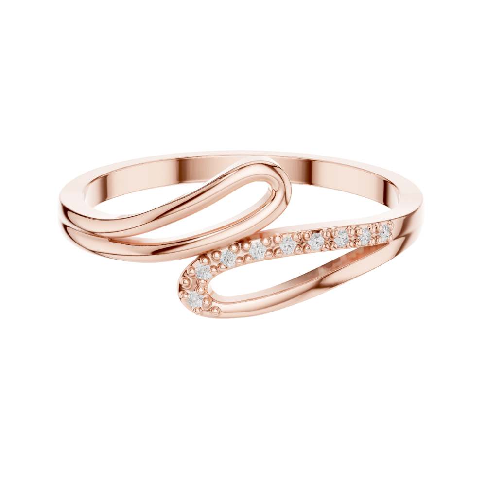 Open Swirl Round Lab Diamond Pave Ring - View 2