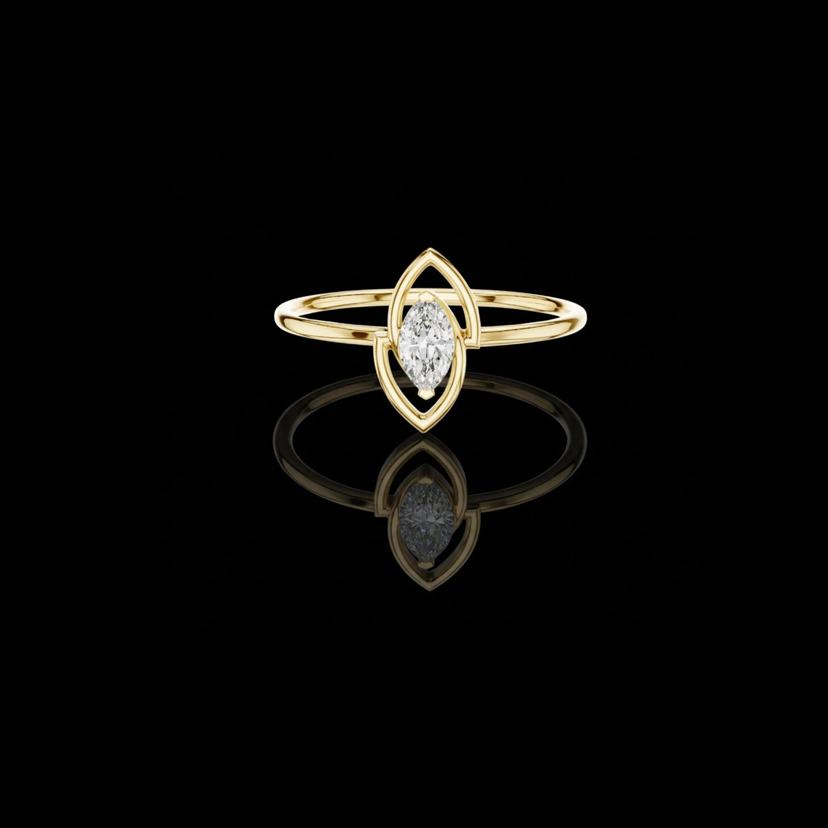 Minimalist Marquise Solitaire Lab Diamond Ring