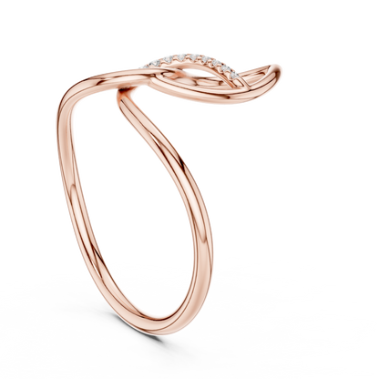 Twisted Loop Round Moissanite Diamond Engagement Ring - View 6