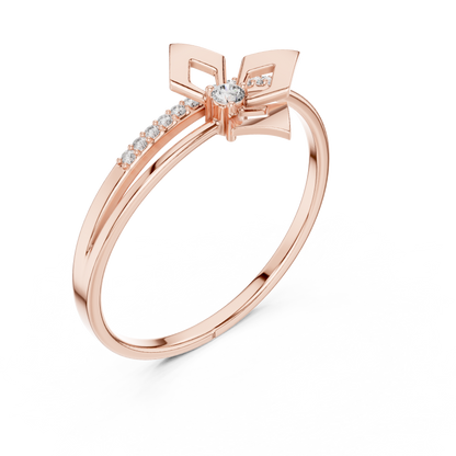 Geometric Moissanite Diamond Split Shank Engagement Ring - View 3