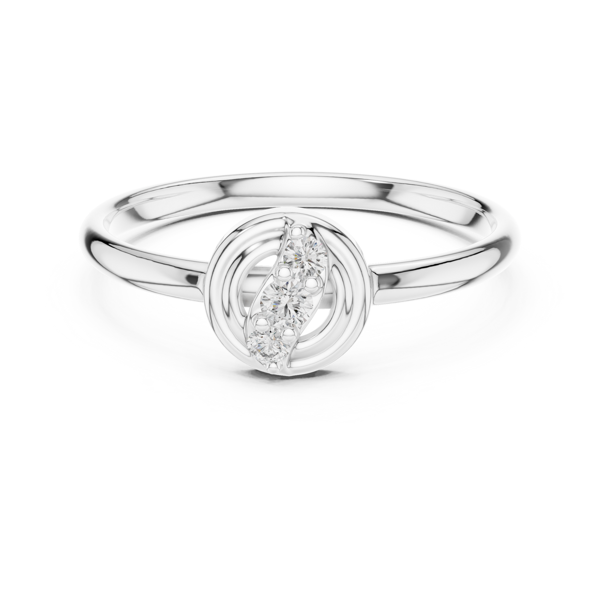 Round Cut Lab Diamond Cluster Ring With Open Frame Design - View 3