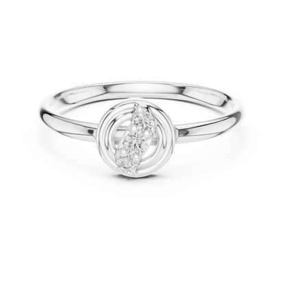Round Cut Lab Diamond Cluster Ring With Open Frame Design - View 3