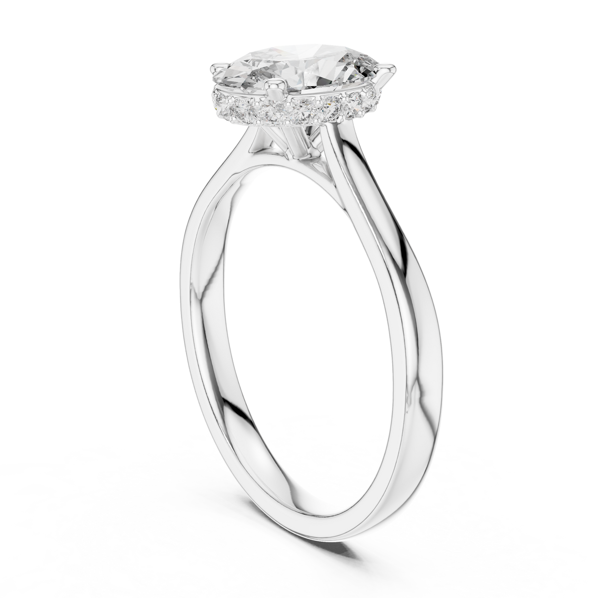 solitaire oval cut lab diamond engagement ring - view 7
