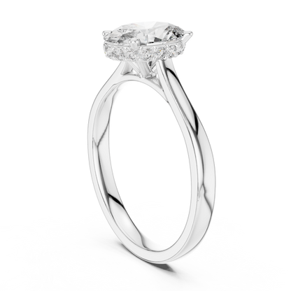 Solitaire Oval Cut Lab Diamond Engagement Ring - View 7