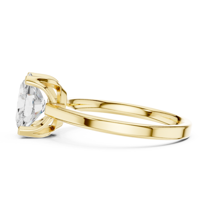 Exquisite Oval Cut Moissanite Diamond Solitaire Ring - View 7