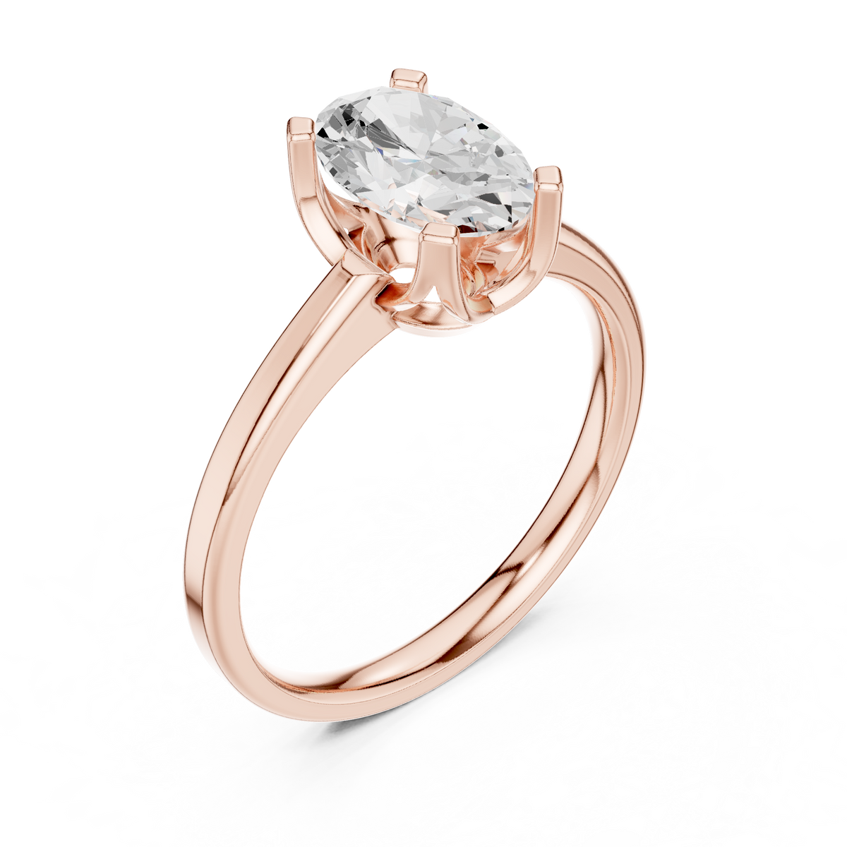 Exquisite Oval Cut Lab Diamond Solitaire Ring - View 5