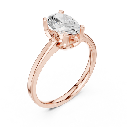 Exquisite Oval Cut Lab Diamond Solitaire Ring - View 5