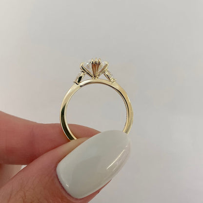 Oval Cut Moissanite Solitaire Engagement Ring - View 4