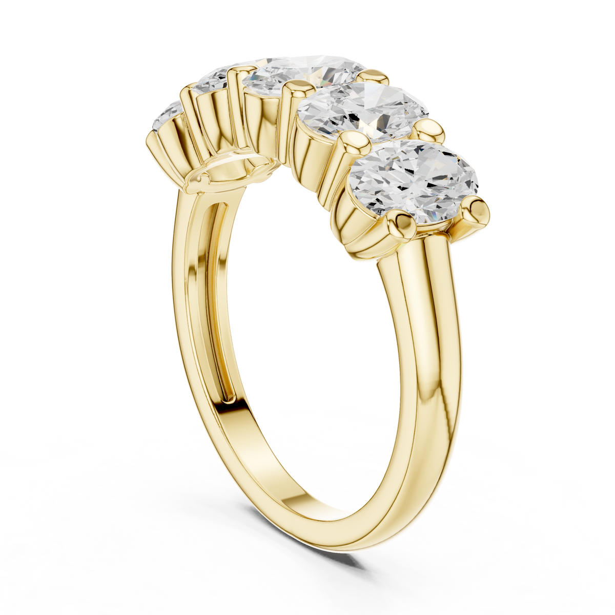 oval cut five stone lab diamond ring - view 10