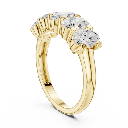 Oval Cut Five Stone Lab Diamond Ring - View 10