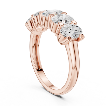 Oval Cut Five Stone Lab Diamond Ring - View 11