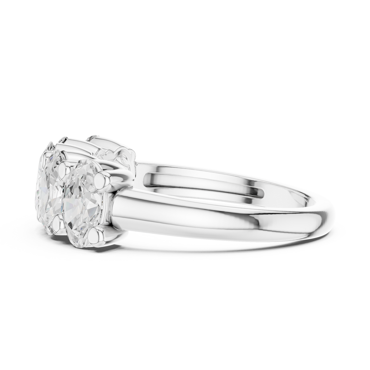 Oval Cut Five Stone Moissanite Diamond Ring - View 9