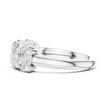 Oval Cut Five Stone Moissanite Diamond Ring - View 9