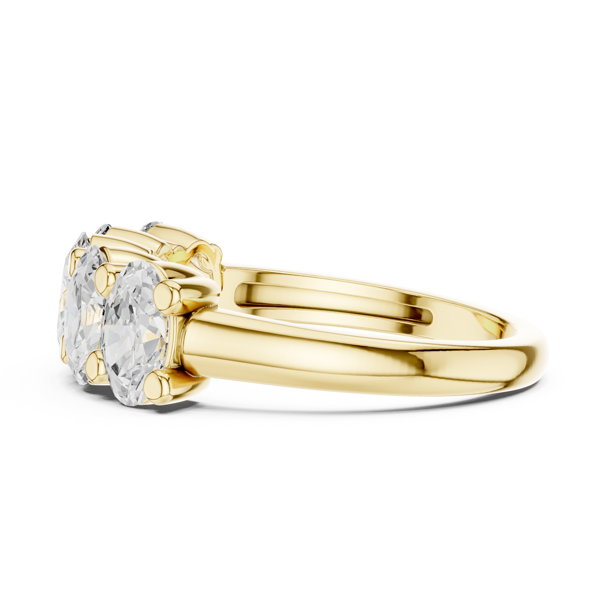 Oval Cut Five Stone Moissanite Diamond Ring - View 7