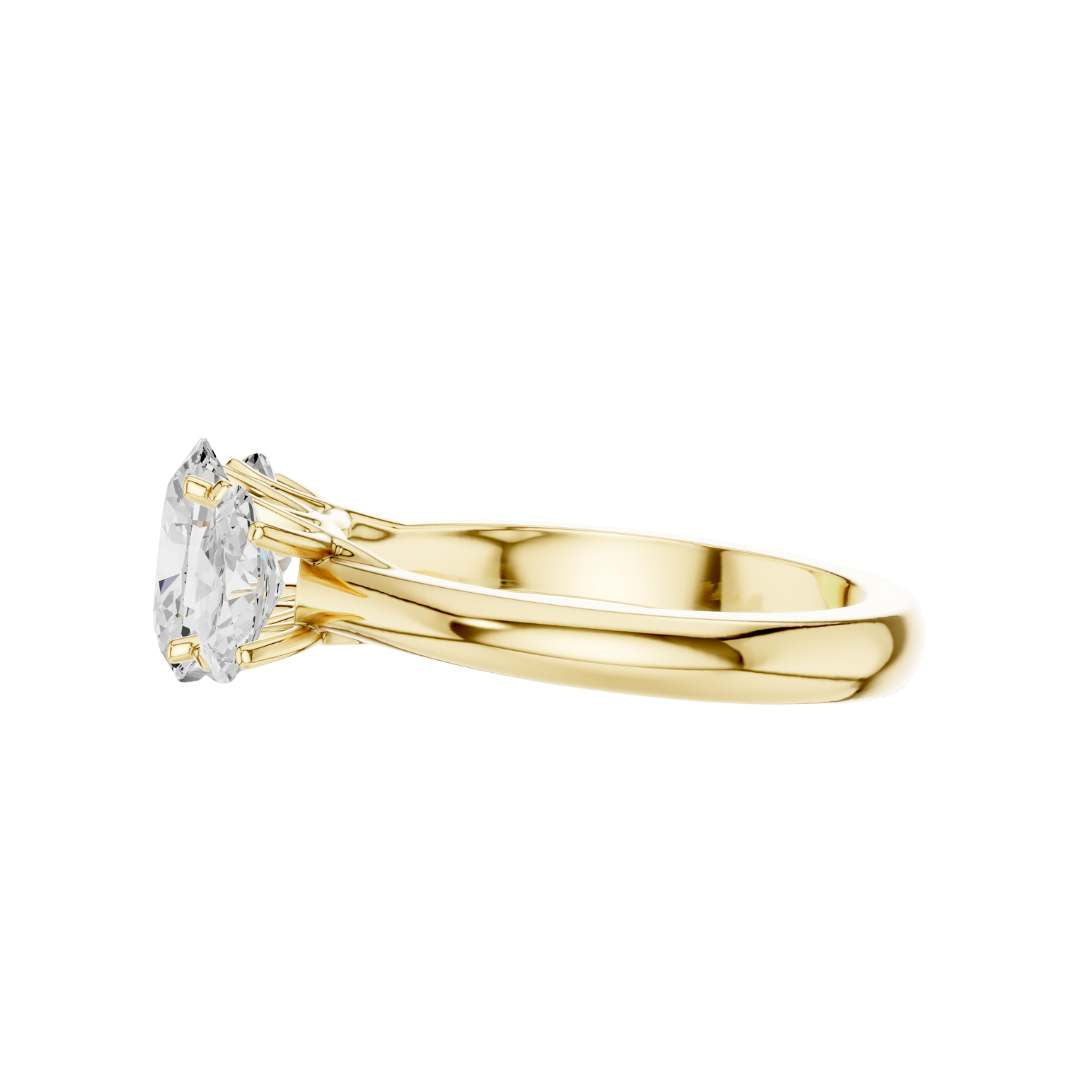 exclusive three stone oval lab diamond ring - view 7