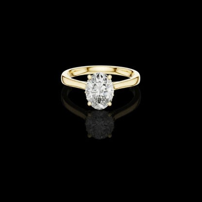 Solitaire Oval Cut Lab Diamond Engagement Ring
