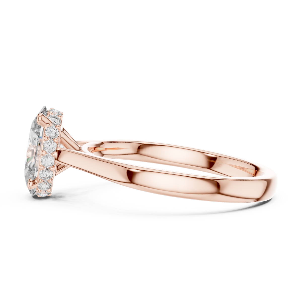 Solitaire Oval Cut Lab Diamond Engagement Ring - View 6
