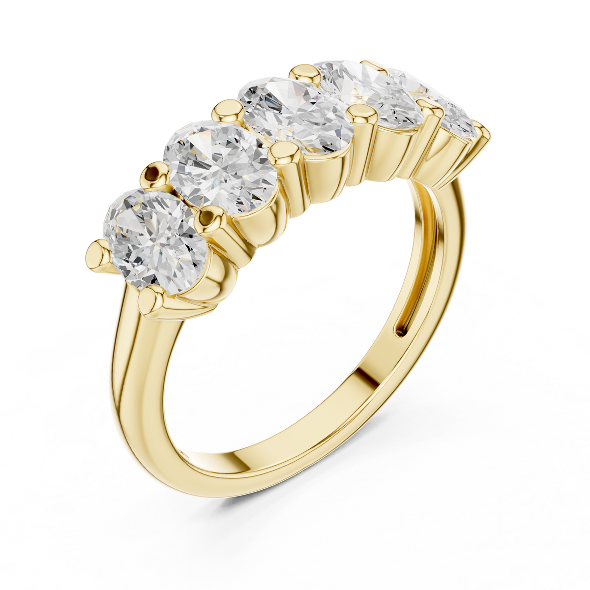 oval cut five stone moissanite diamond ring - view 4