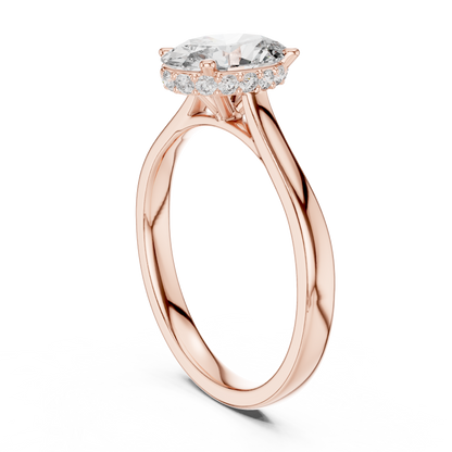 Solitaire Oval Cut Lab Diamond Engagement Ring - View 4