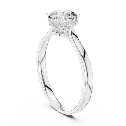 Delicate Round Cut Lab Diamond Solitaire Engagement Ring - View 6