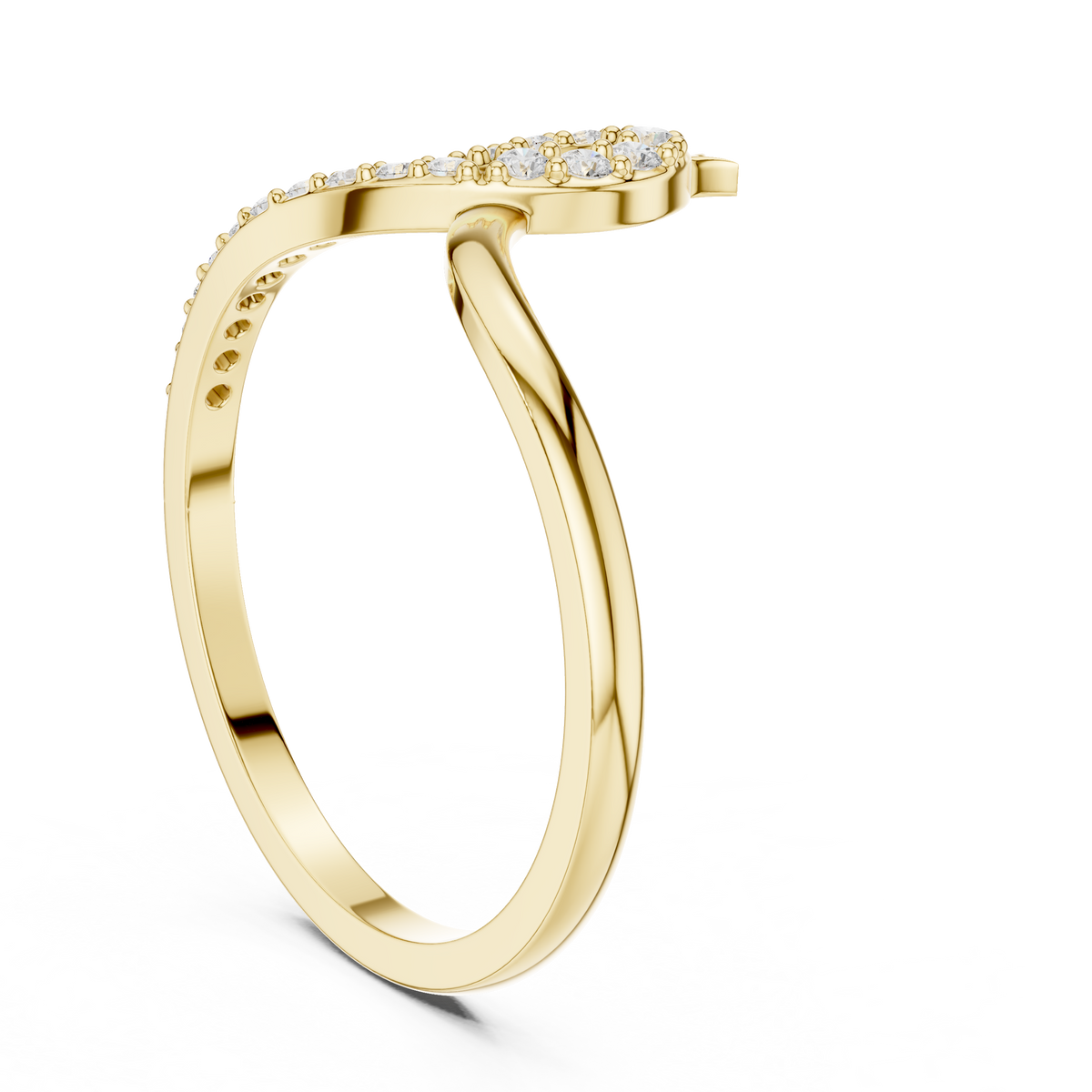 Snake Bypass Round Cut Lab Diamond Ring - View 4