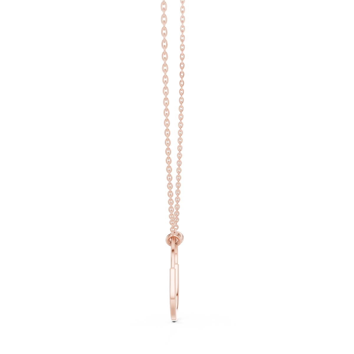 U Shape Hardware Pattern Statement Pendant with Round Lab Grown Diamond - View 5