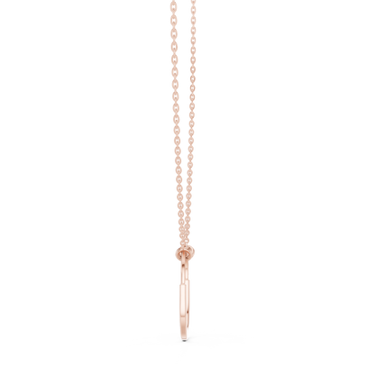 U Shape Hardware Pattern Statement Pendant with Round Lab Grown Diamond - View 5