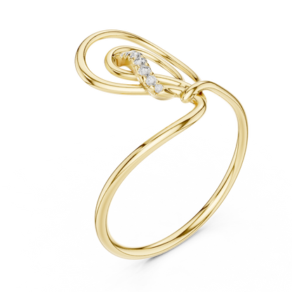Abstract Open Loop Pave Moissanite Diamond Statement Anniversary Ring - View 2