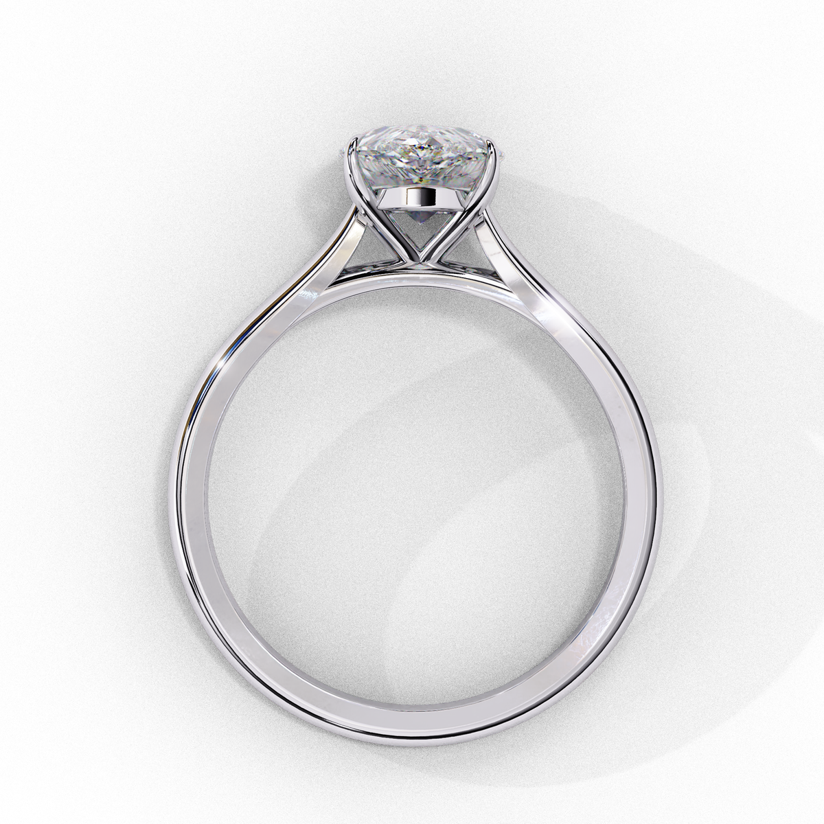pear cut lab diamond solitaire wedding ring - view 7