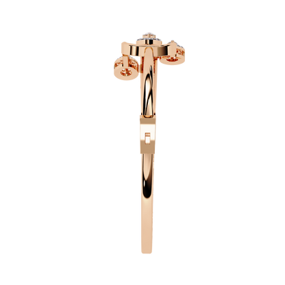 Pear Lab Diamond Open Cuff Bypass Bangle Bracelet - View 3