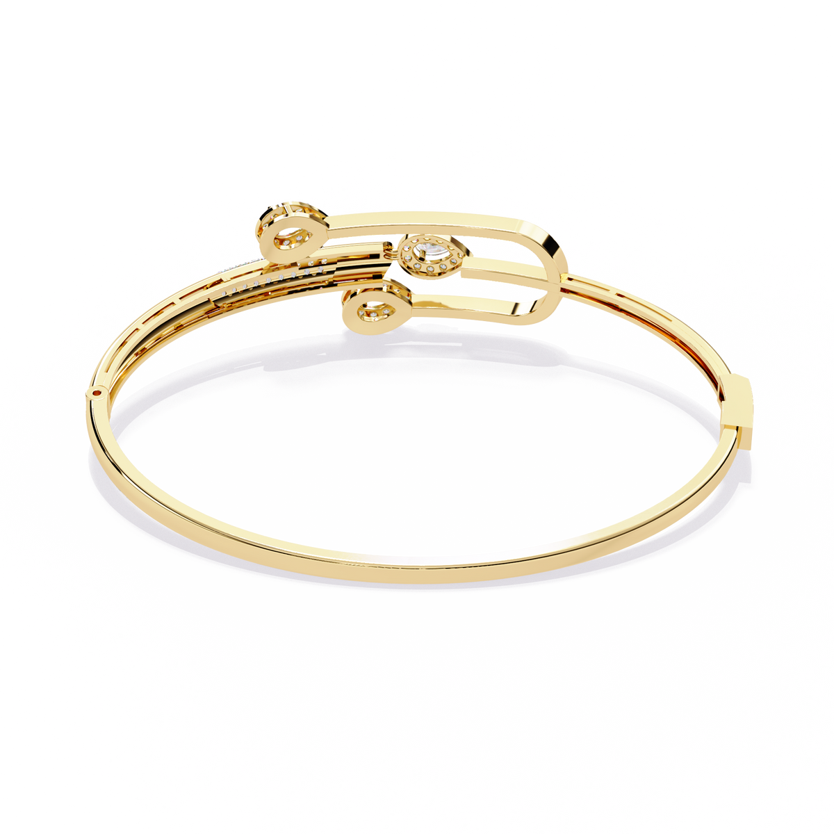 Pear Lab Diamond Open Cuff Bypass Bangle Bracelet - View 5