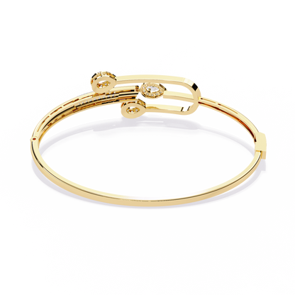 Pear Lab Diamond Open Cuff Bypass Bangle Bracelet - View 5