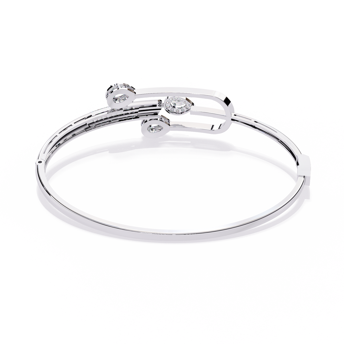 Pear Lab Diamond Open Cuff Bypass Bangle Bracelet - View 7