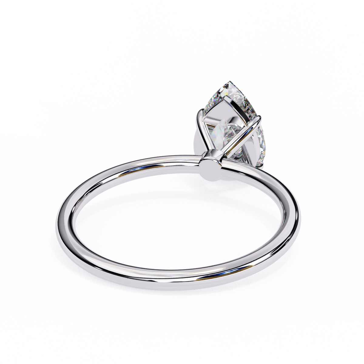 Classic Pear Lab Diamond Solitaire Engagement Ring - View 9
