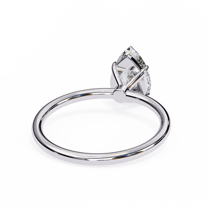 Classic Pear Lab Diamond Solitaire Engagement Ring - View 9