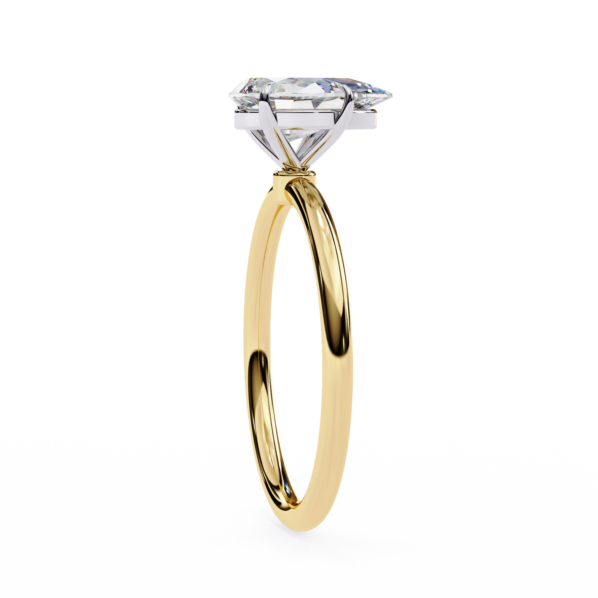 Classic Pear Lab Diamond Solitaire Engagement Ring - View 4