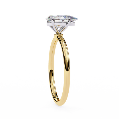 Classic Pear Lab Diamond Solitaire Engagement Ring - View 4